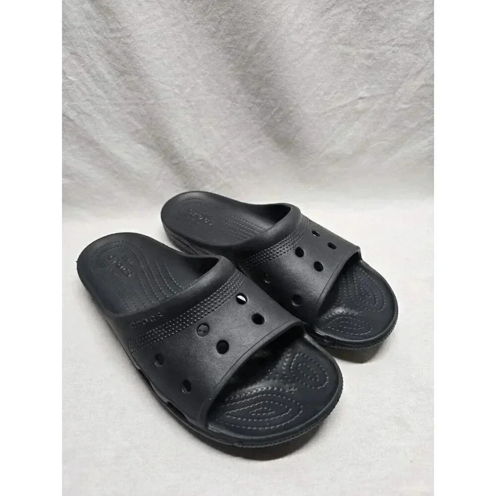 Crocs Black Coast Slide Sandals 205315 Unisex Mens Size 8/ Womens Size 10